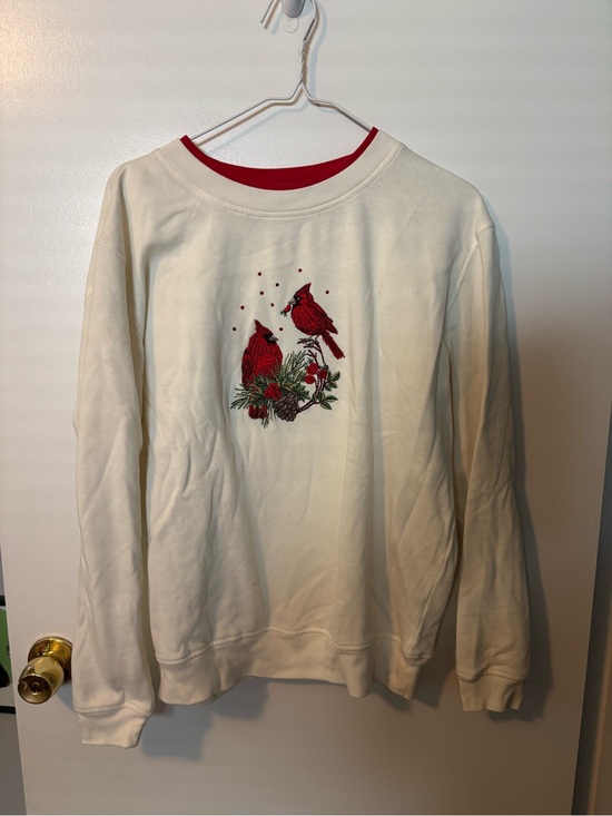 Bua//Bua Sweaters - Grandmacore Vintage 90s Retro Cardinal Fleece Lined Crewneck Women’s Large